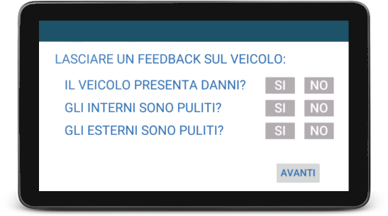 Immagine Schermata di Feedback inizio noleggio